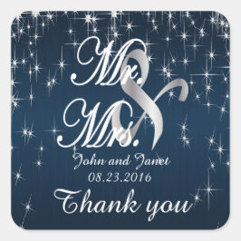 Charming Star Struck Wedding | Navy Blue Quadratischer Aufkleber