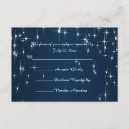 Charming Star Struck Wedding | Navy Blue RSVP Karte