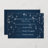 Charming Star Struck Wedding | Navy Blue RSVP Karte (Vorne/Hinten)
