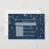Charming Star Struck Wedding | Navy Blue RSVP Karte (Rückseite)