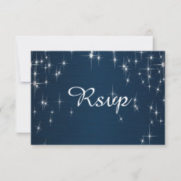 Charming Star Struck Wedding | Navy Blue RSVP Karte