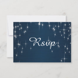 Charming Star Struck Wedding | Navy Blue RSVP Karte