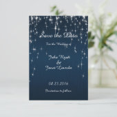 Charming Star Struck Wedding | Navy Blue Save The Date (Stehend Vorderseite)