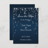 Charming Star Struck Wedding | Navy Blue Save The Date (Vorne/Hinten)