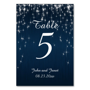 Charming Star Struck Wedding Navy Blue Tischnummer