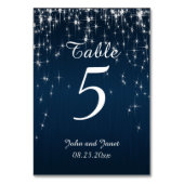 Charming Star Struck Wedding | Navy Blue Tischnummer (Vorderseite)