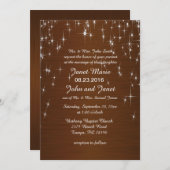 Charming Star Struck Wedding | Schokoladenbraun Einladung (Vorne/Hinten)