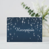 Charming Starstruck Wedding Navy Blue - Empfang Einladung (Stehend Vorderseite)