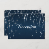 Charming Starstruck Wedding Navy Blue - Empfang Einladung (Vorne/Hinten)