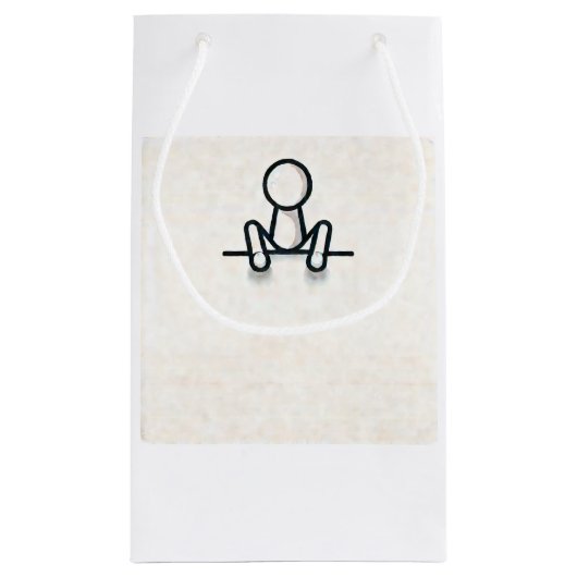 Charming Stickman Sitting Geschenktasche Kleine Geschenktüte (Rückseite)