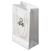 Charming Stickman Sitting Geschenktasche Kleine Geschenktüte (Vorderseite Schrägansicht)