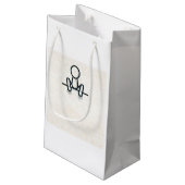 Charming Stickman Sitting Geschenktasche Kleine Geschenktüte (Rückseite Schrägansicht)