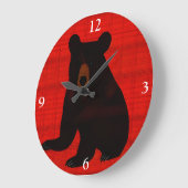 Charming Story Book Black Bar Cub Große Wanduhr (Winkel)