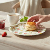 Charming Strawberry Daisy Botanical Watercolor  Pappteller