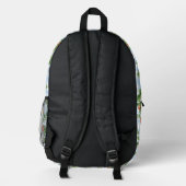 Charming Strawberry & Leaf Muster - Vintag Bedruckter Rucksack (Rückseite)