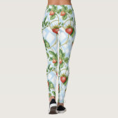 Charming Strawberry & Leaf Muster - Vintag Leggings (Rückseite)