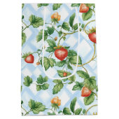 Charming Strawberry & Leaf Muster - Vintag Mittlere Geschenktüte (Rückseite)