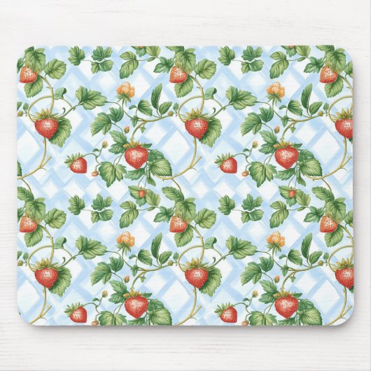 Charming Strawberry & Leaf Muster - Vintag Mousepad (Vorne)