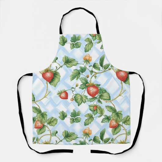 Charming Strawberry & Leaf Muster - Vintag Schürze (Vorderseite)