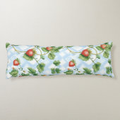 Charming Strawberry & Leaf Muster - Vintag Seitenschläferkissen (Rückseite)