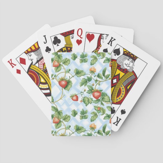 Charming Strawberry & Leaf Muster - Vintag Spielkarten (Rückseite)