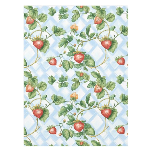Charming Strawberry & Leaf Muster - Vintag Tischdecke (Vorderseite)