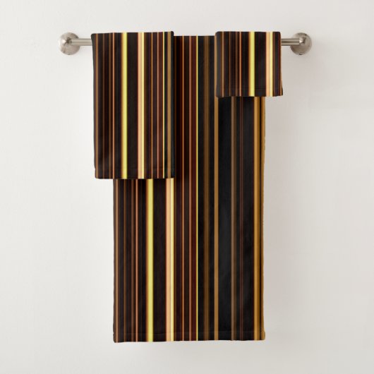 Charming Stripe Yellow Brown Badhandtuch Set (Insitu)