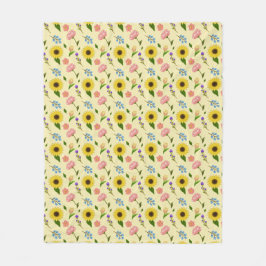 Charming Summer Meadow Floral pattern blanket Fleecedecke