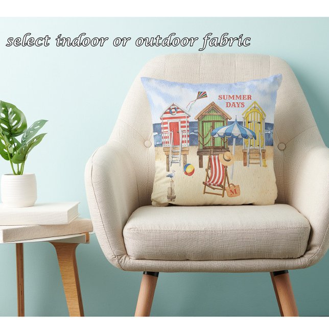 Charming Summertime Shore Beach Monogram Kissen (Von Creator hochgeladen)