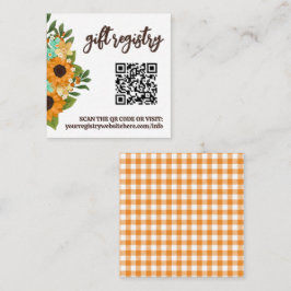 Charming Sunflowers QR Code Geschenkregister Klein Begleitkarte