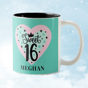 Charming Sweet 16 Personalisiertes Geschenk Zweifarbige Tasse