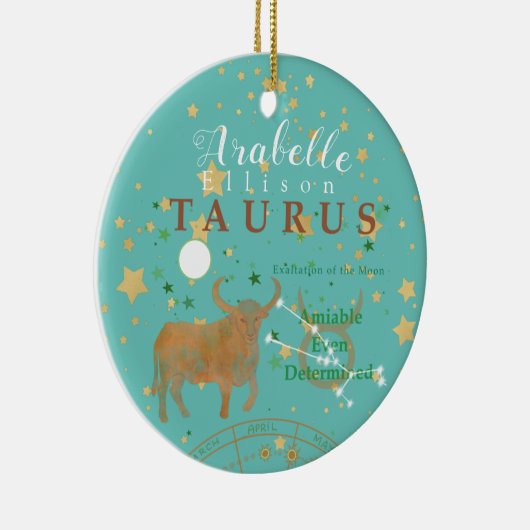 Charming Taurus Zodiac Keramik Ornament (Rechts)
