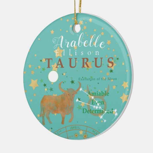 Charming Taurus Zodiac Keramik Ornament (Links)