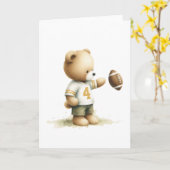 Charming Teddy Bären Football Player Blank Gruß Karte (Gelbe Blume)