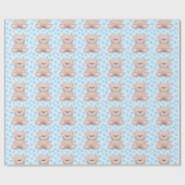 Charming Teddy Bear Gift Wrap - für Baby Boy Geschenkpapier (Flach)