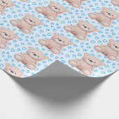 Charming Teddy Bear Gift Wrap - für Baby Boy Geschenkpapier (Ecke)