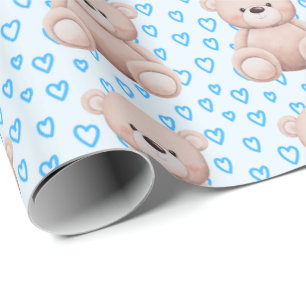 Charming Teddy Bear Gift Wrap - für Baby Boy Geschenkpapier