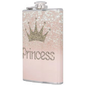 Charming, Tiara, Prinzessin, Glitzer Bokeh Flachmann (Links)