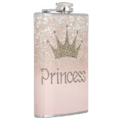 Charming, Tiara, Prinzessin, Glitzer Bokeh Flachmann (Rechts)