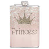 Charming, Tiara, Prinzessin, Glitzer Bokeh Flachmann (Vorderseite)