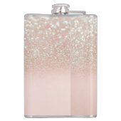 Charming, Tiara, Prinzessin, Glitzer Bokeh Flachmann (Rückseite)