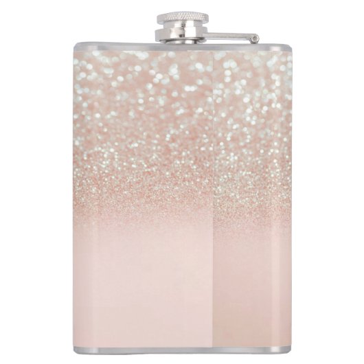 Charming, Tiara, Prinzessin, Glitzer Bokeh Flachmann (Rückseite)