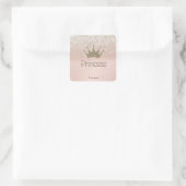 Charming Tiara, Prinzessin, Glitzer Bokeh Quadratischer Aufkleber (Tasche)