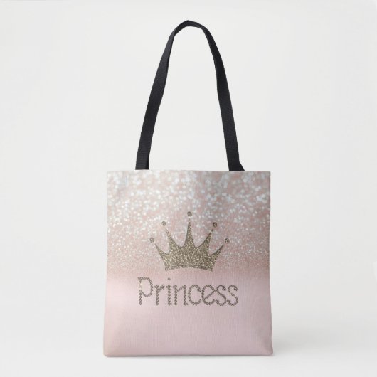 Charming Tiara, Prinzessin, Glitzer Bokeh Tasche (Vorderseite)