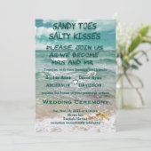 Charming Travel Beach Zielort Starfish Hochzeit Einladung (Stehend Vorderseite)