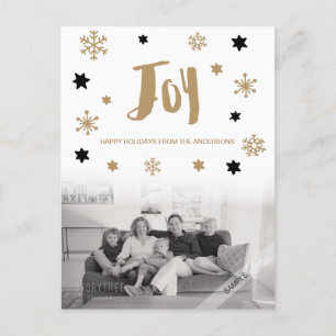 Charming Trendy Joy Holiday Foto Feiertagspostkarte