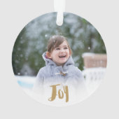 Charming Trendy Joy Holiday Foto Ornament (Rückseite)