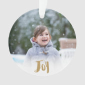 Charming Trendy Joy Holiday Foto Ornament (Vorderseite)