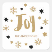 Charming Trendy Joy Holiday Quadratischer Aufkleber (Vorderseite)