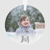 Charming Trendy Joy Silver Holiday Foto Ornament (Rückseite)
